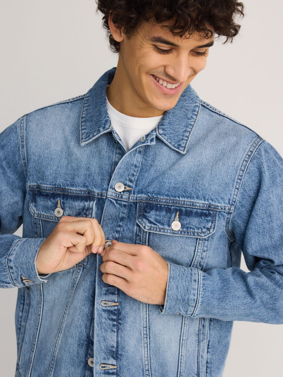 Jean jacket with pockets - blue - RESERVED