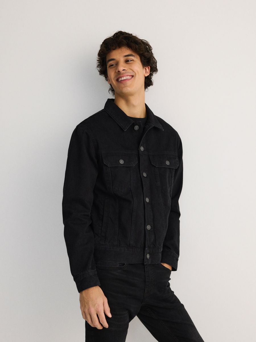 Jeansjacke mit Taschen - schwarz - RESERVED