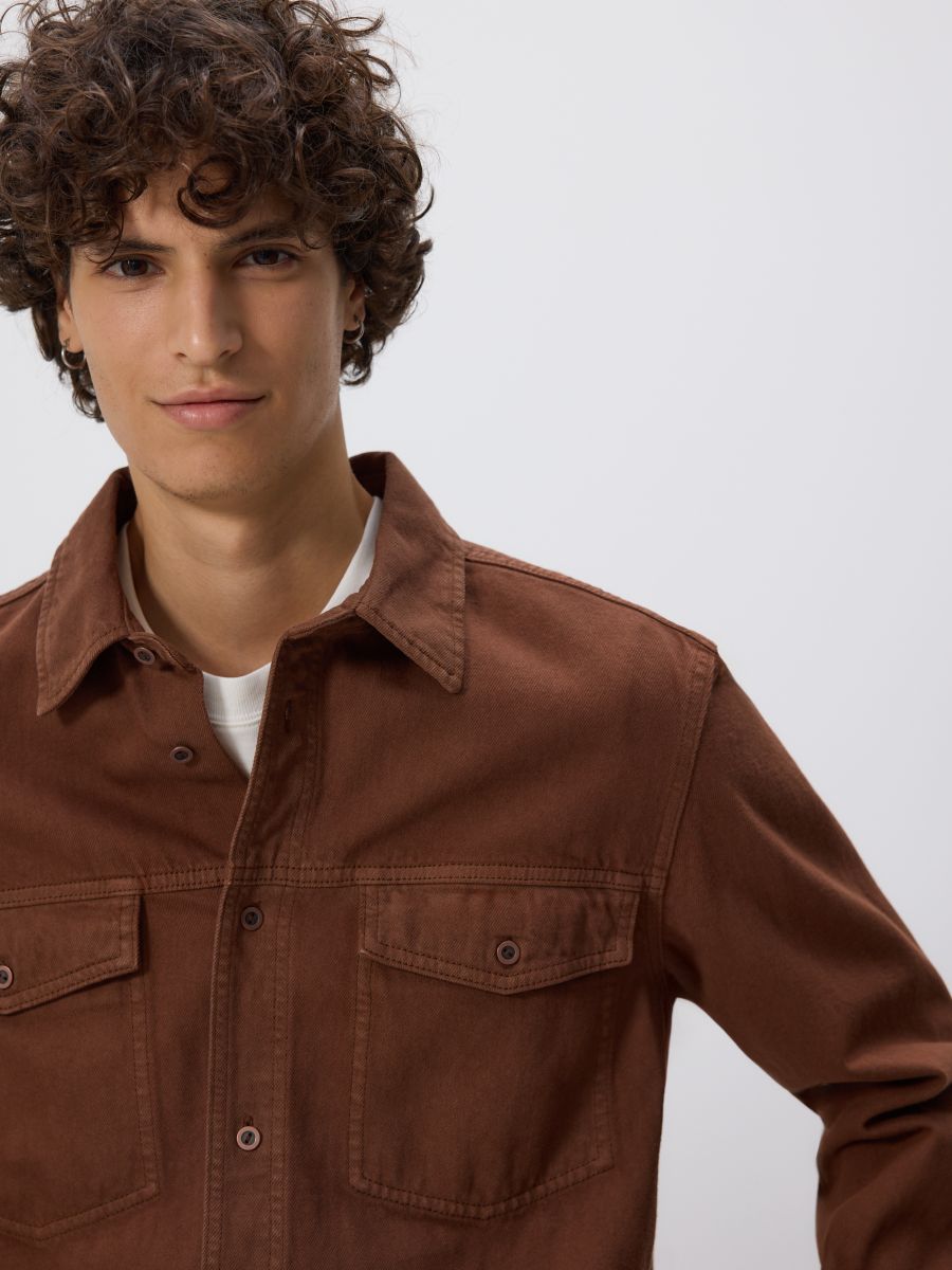 Comfort fit denim shirt - dark grey jeans - RESERVED