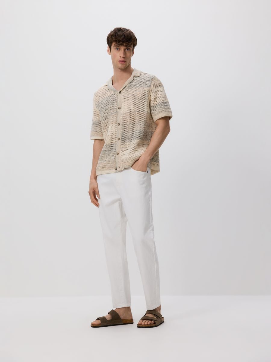 Carrot fit jeans - white - RESERVED