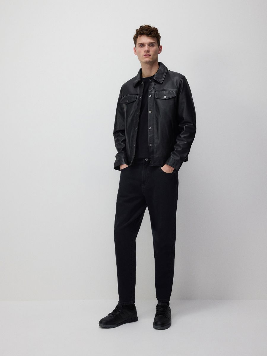 Carrot fit jeans - black - RESERVED