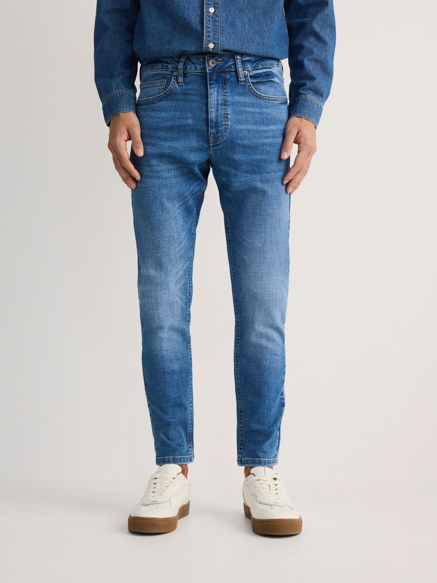Jeans skinny con effetto slavato - blu - RESERVED