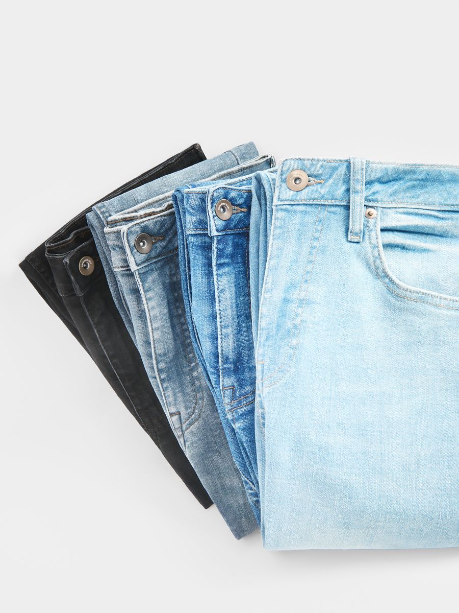 Skinny jeans with wash effect - blue jeans - RESERVED