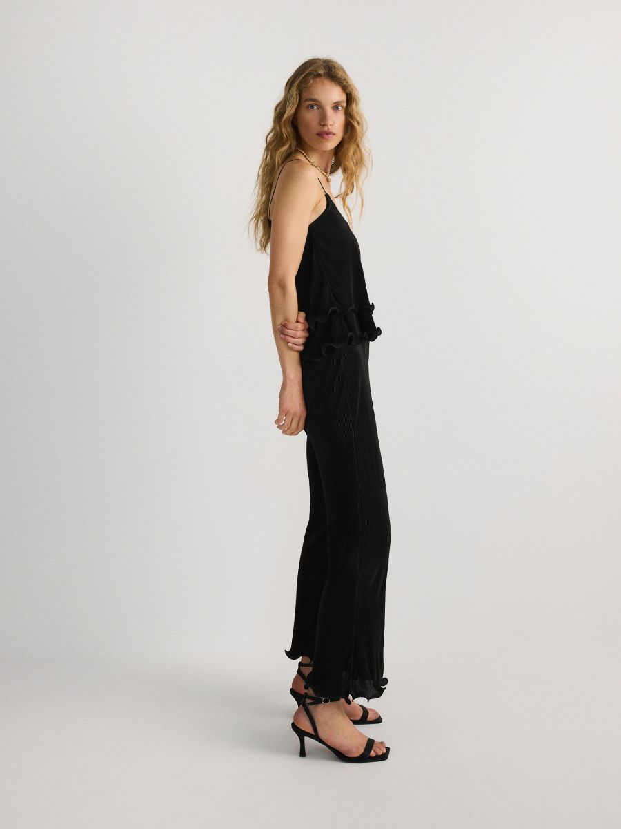 Trousers with ruffle detail - black - RESERVED - 12