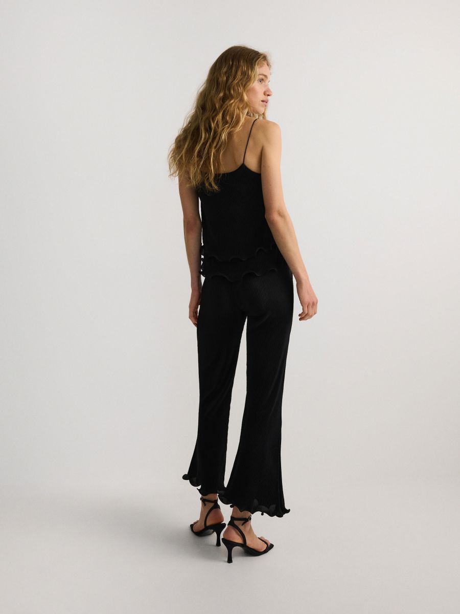 Trousers with ruffle detail - black - RESERVED - 8