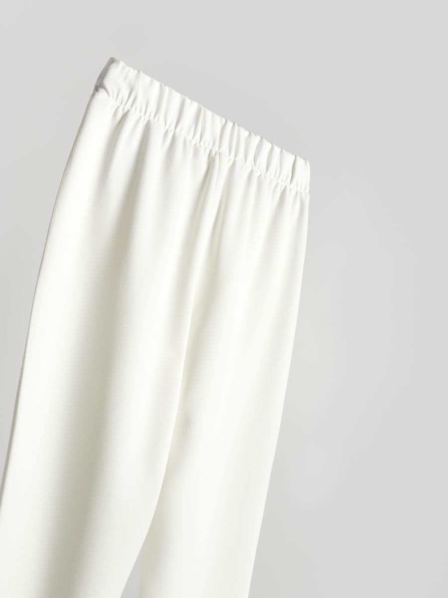 Plain trousers with tie detail - cream - RESERVED - 5