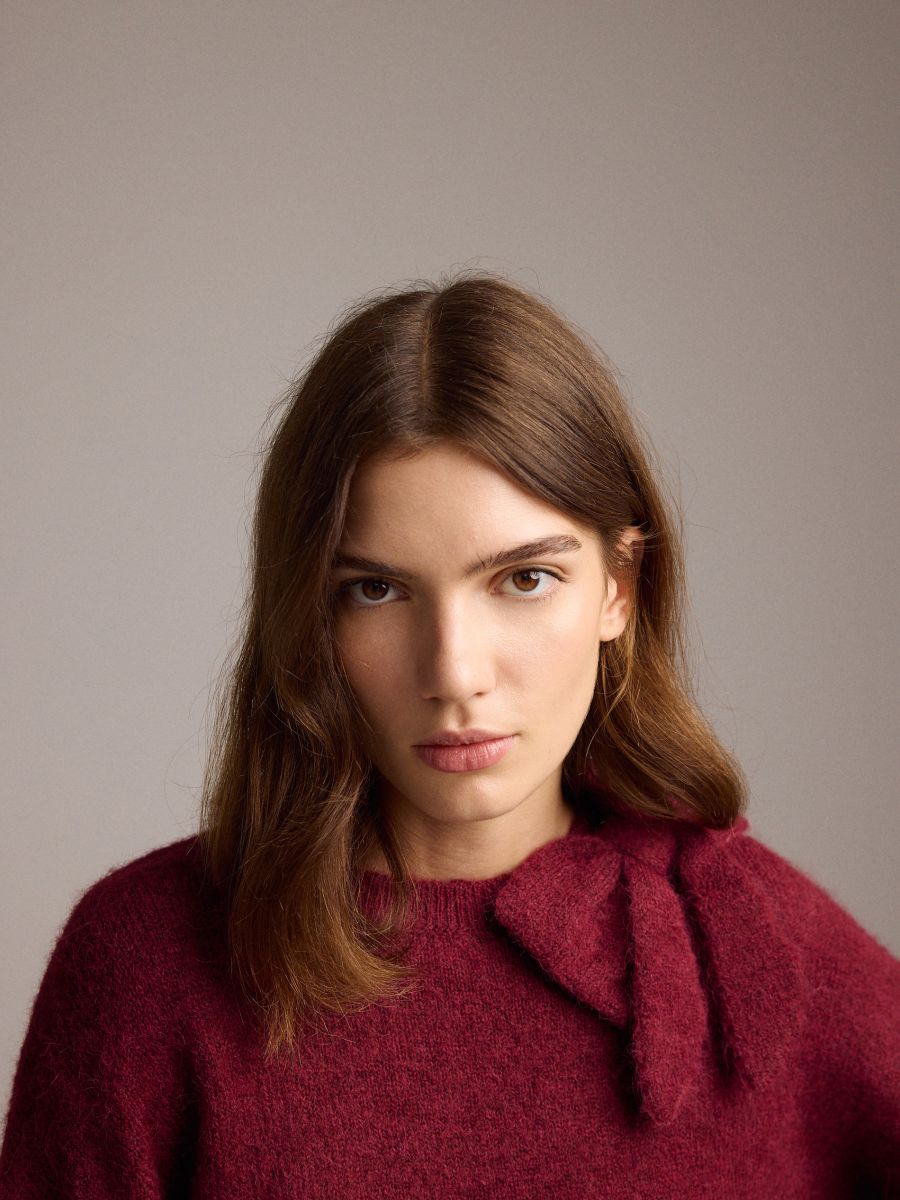 Pull orné d'un nœud - maroon - RESERVED - 2