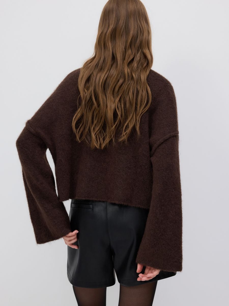Turtleneck sweater with wool blend - brown - RESERVED - 4