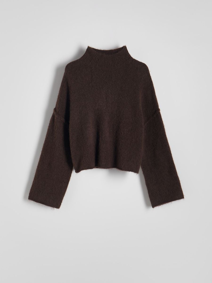 Turtleneck sweater with wool blend - brown - RESERVED - 2