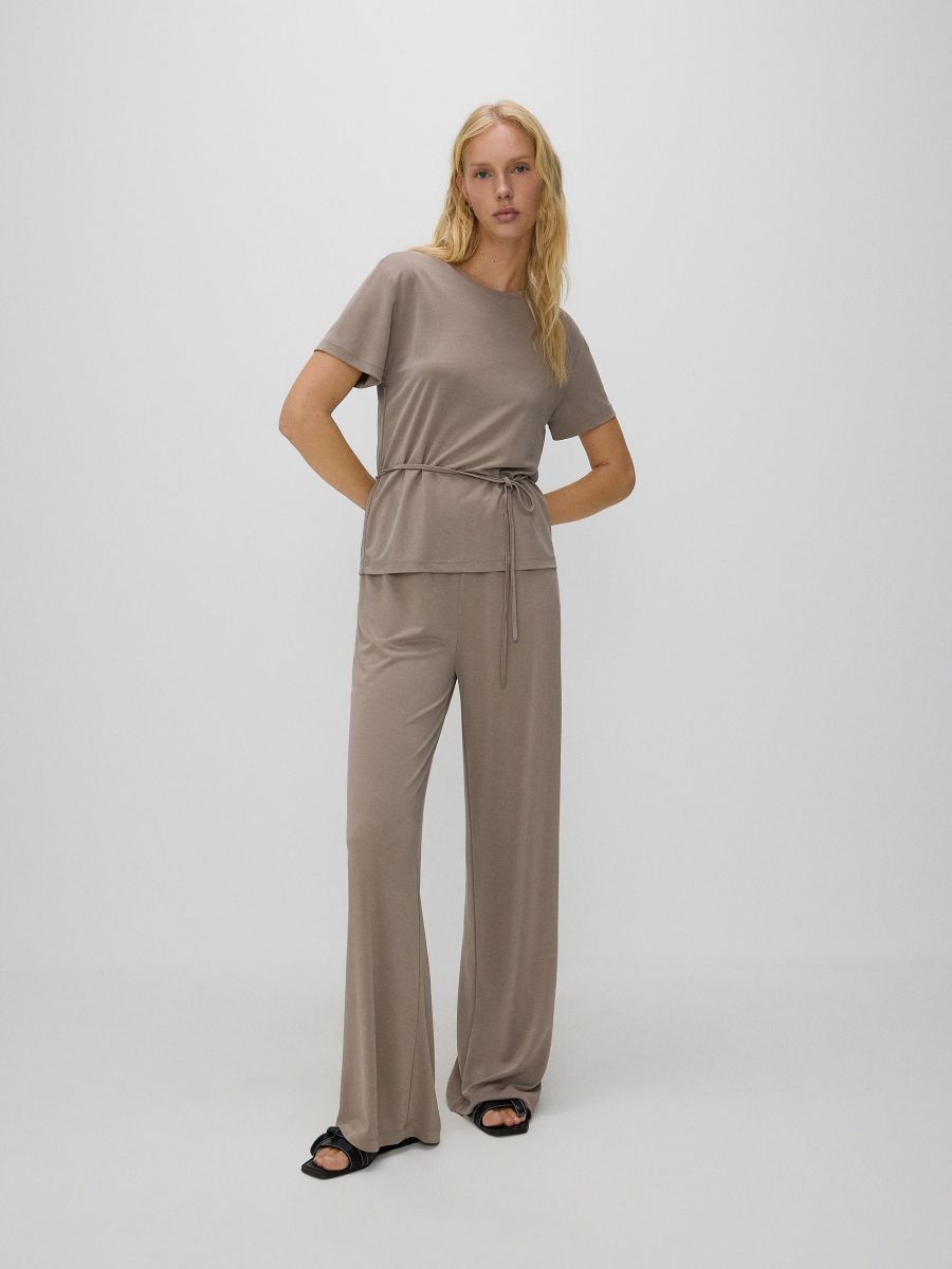 Modal rich trousers - coffee - RESERVED