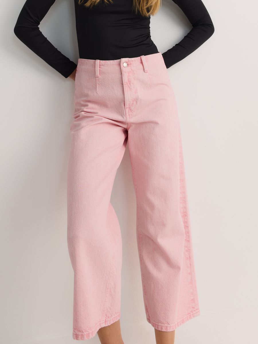Culotte-Jeans mit hoher Taille - rosa - RESERVED