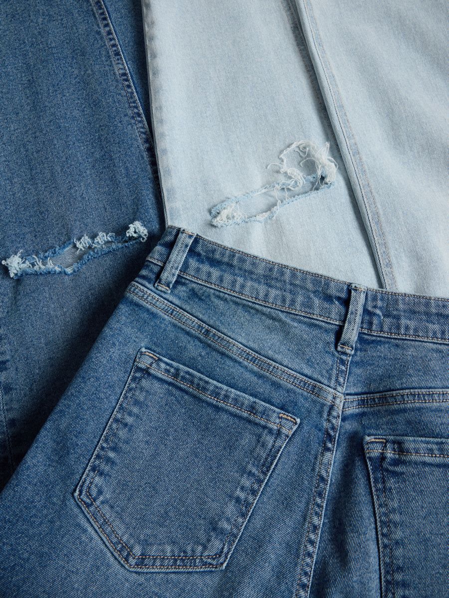 Mom-fit teksad lõhikuga - sinine - RESERVED - 6