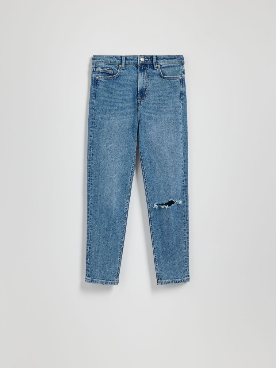 Blugi mom fit cu deschidere - albastru - RESERVED - 5