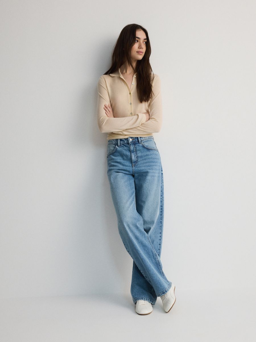 Wide leg jeans - blue jeans - RESERVED