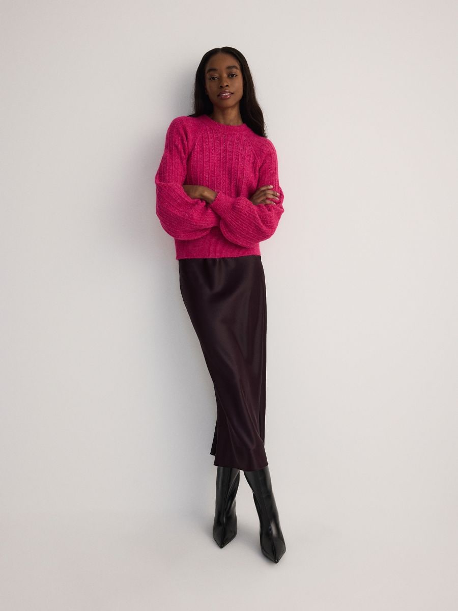 LADIES` SWEATER - fuchsia - RESERVED