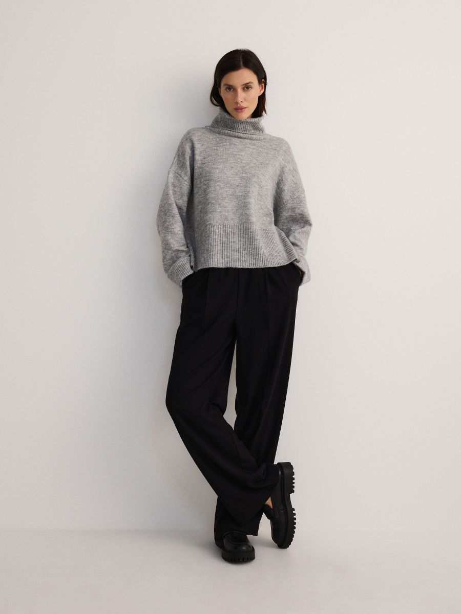 Turtleneck with wool blend - mid grey - RESERVED - 3