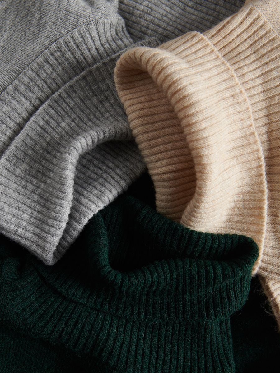 Turtleneck with wool blend - mid grey - RESERVED - 6