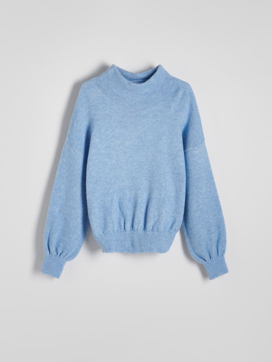 Haut à col roulé simple - bleu pâle - RESERVED - 5