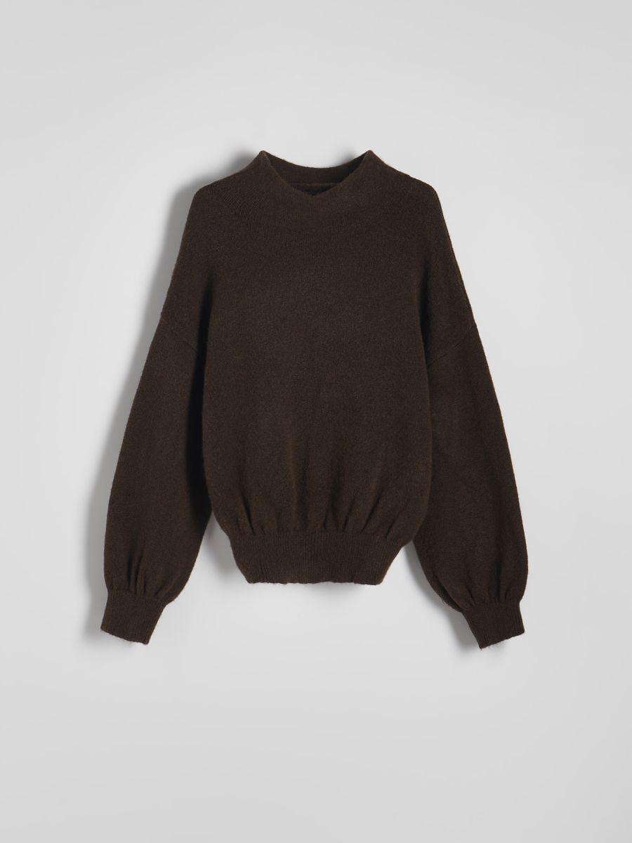 Plain turtleneck - dark brown - RESERVED - 5