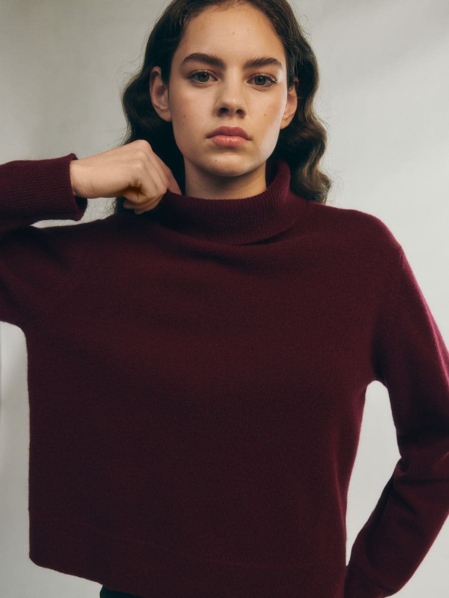 Wool turtleneck - maroon - RESERVED - 2