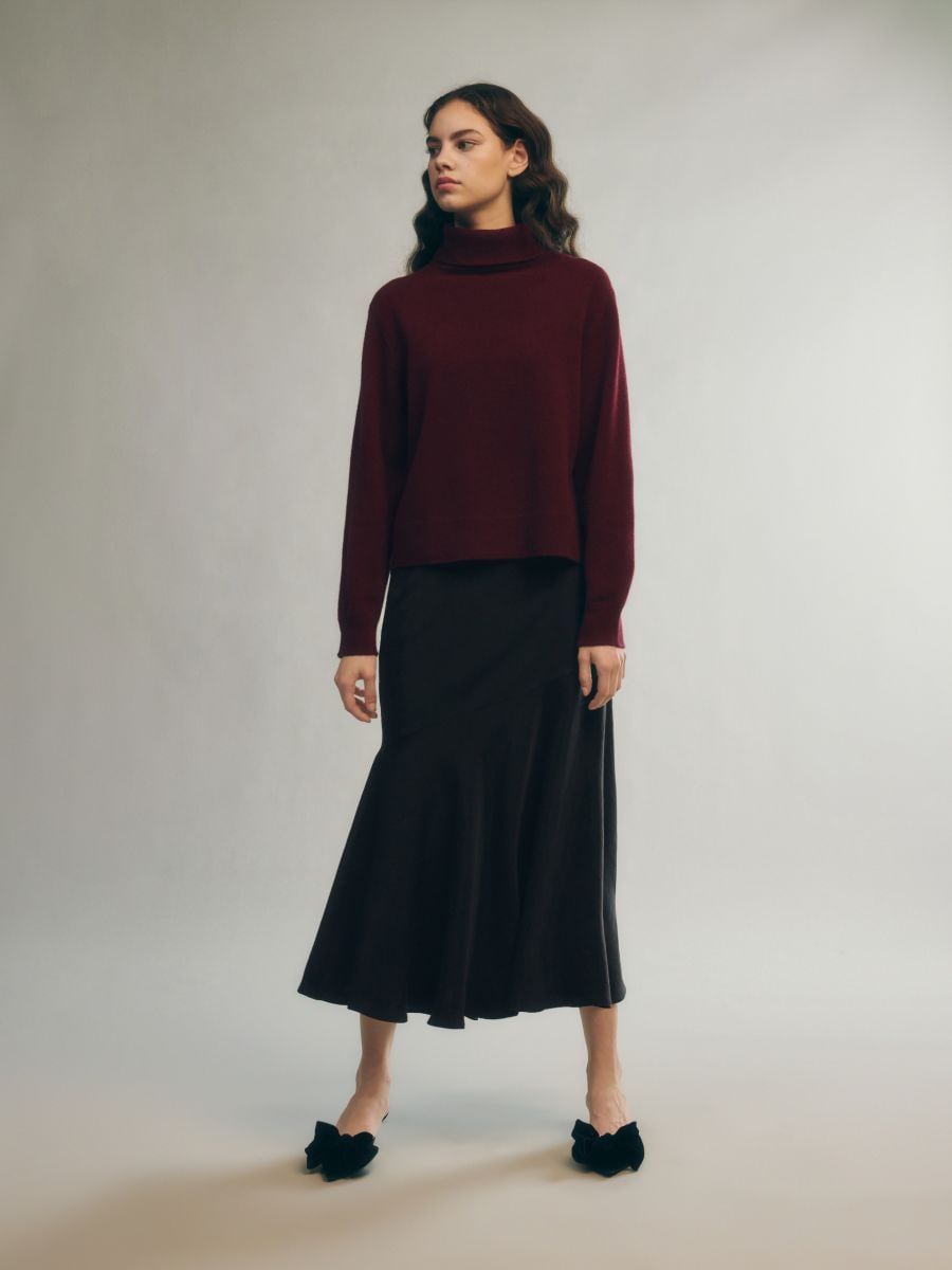 Wool turtleneck - maroon - RESERVED - 3
