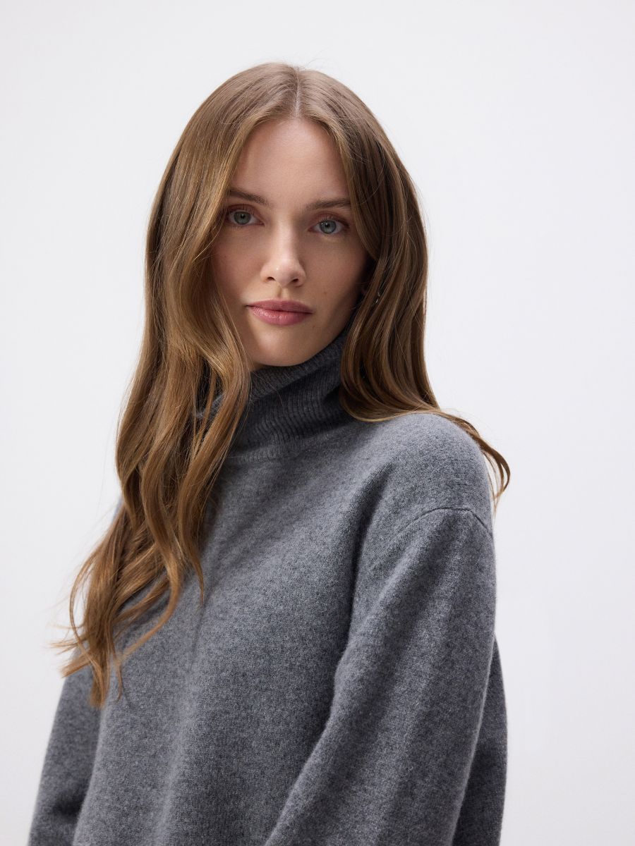 Wool turtleneck - mid grey - RESERVED - 3