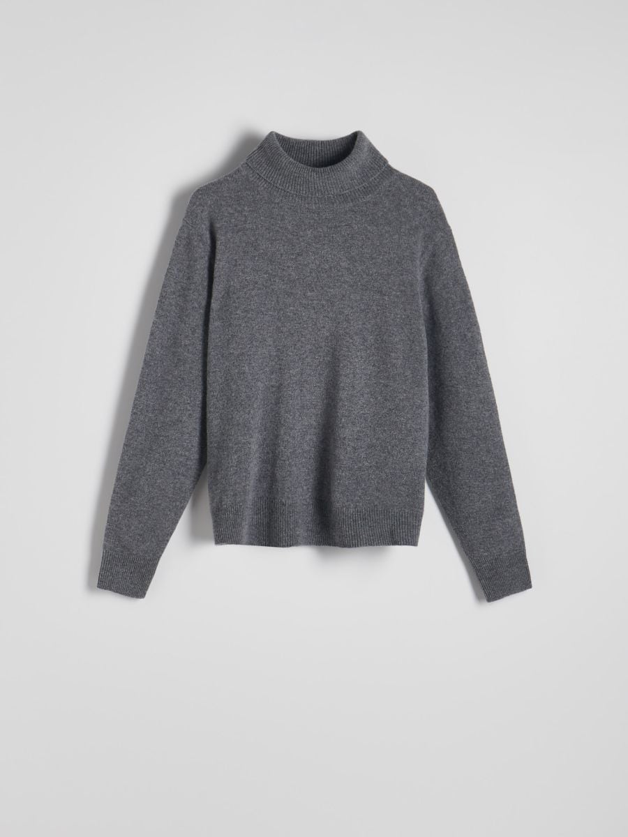 Wool turtleneck - mid grey - RESERVED - 5
