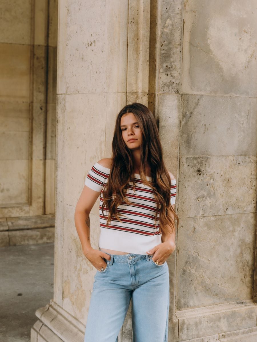 Jersey blouse - multicolor - RESERVED