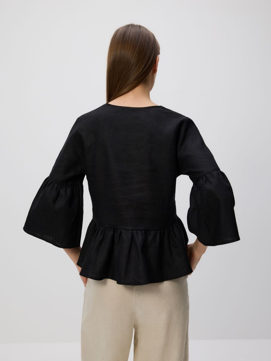 Leinenbluse - schwarz - RESERVED - 4