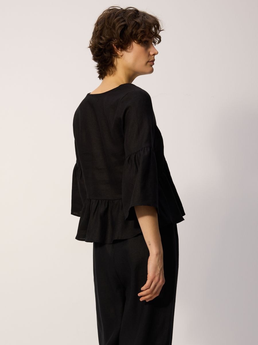 Leinenbluse - schwarz - RESERVED - 7
