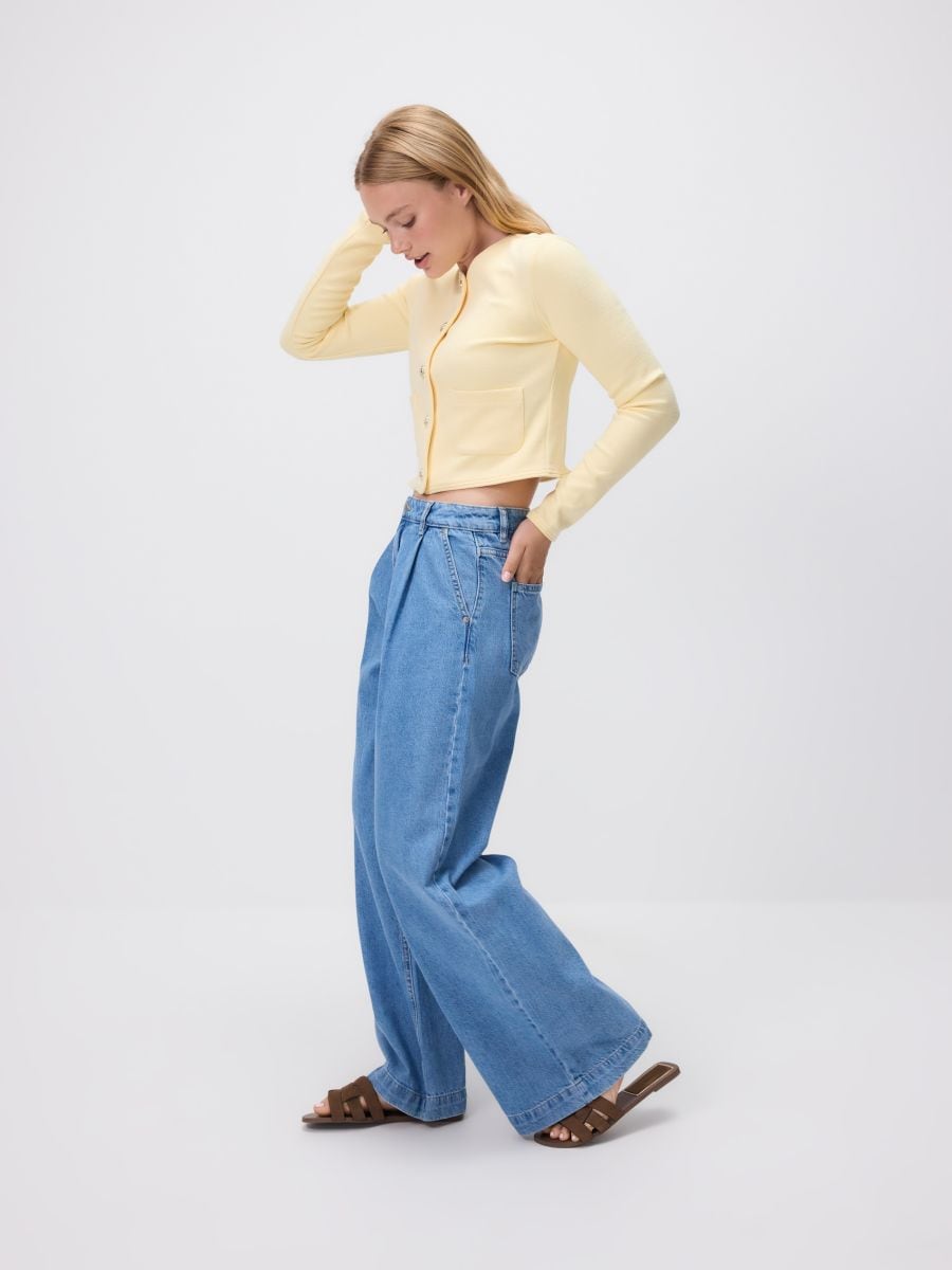 Džíny wide leg - modrá - RESERVED