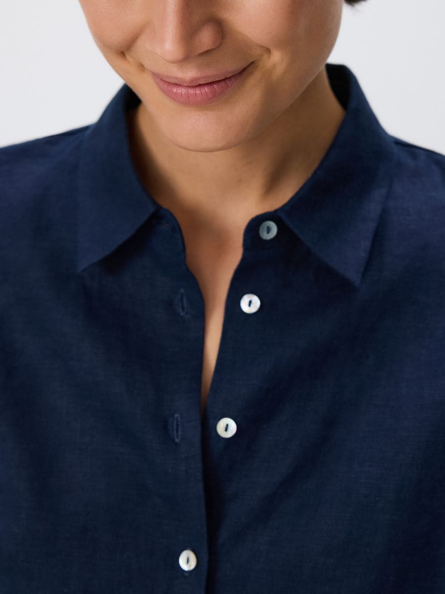 Linaline topp - tumesinine - RESERVED - 3