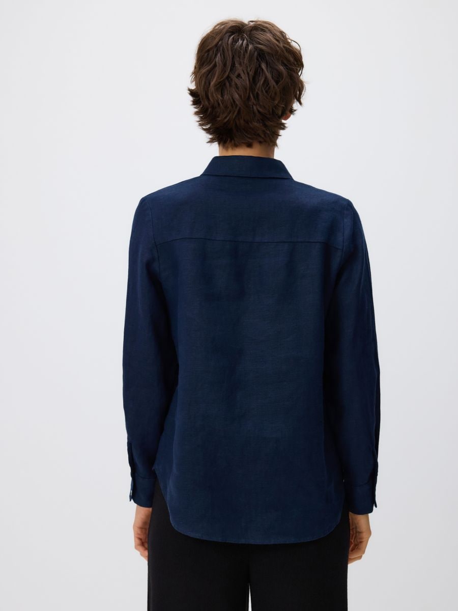 Linaline topp - tumesinine - RESERVED - 4
