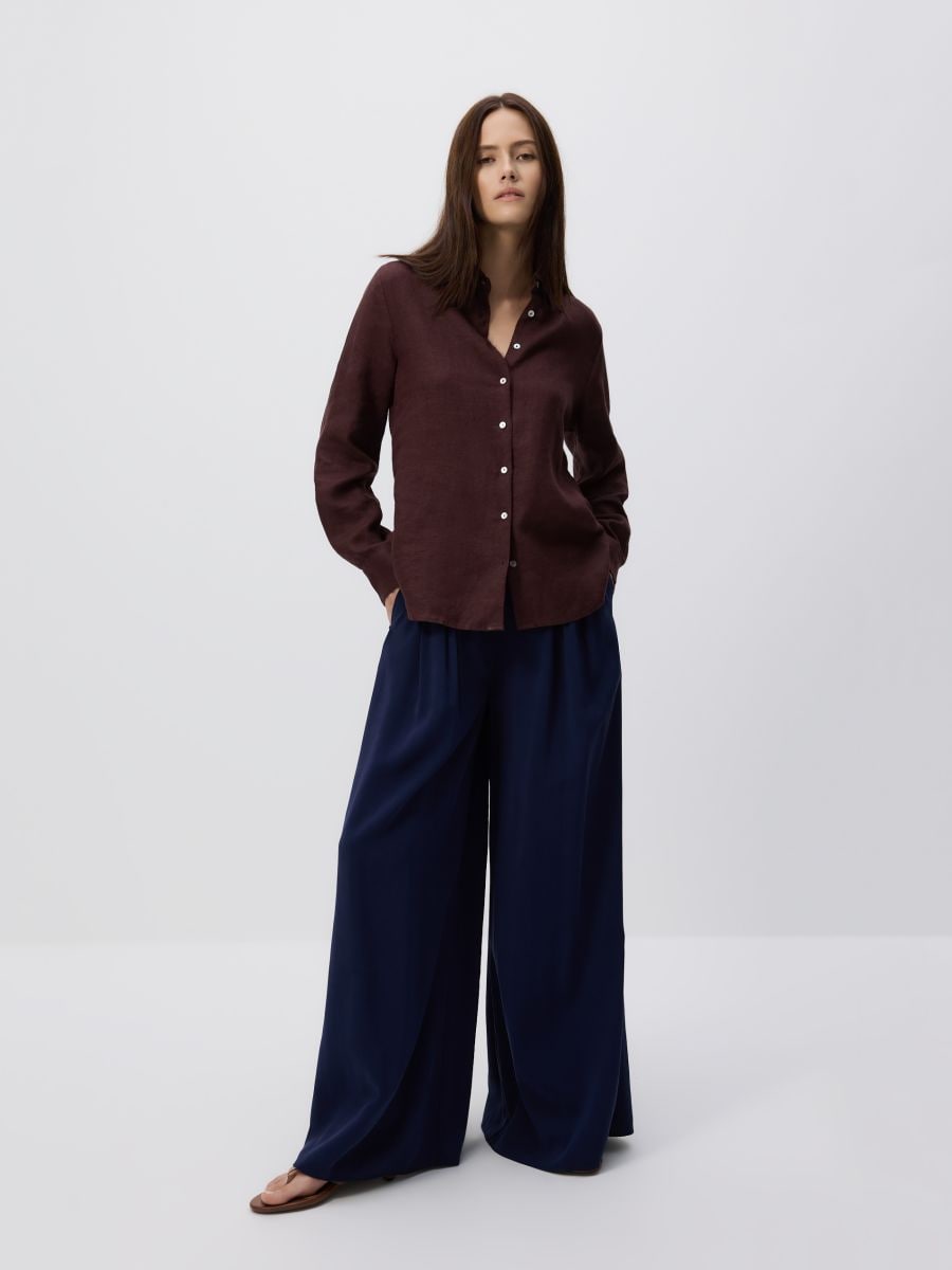 Linen shirt - brown - RESERVED