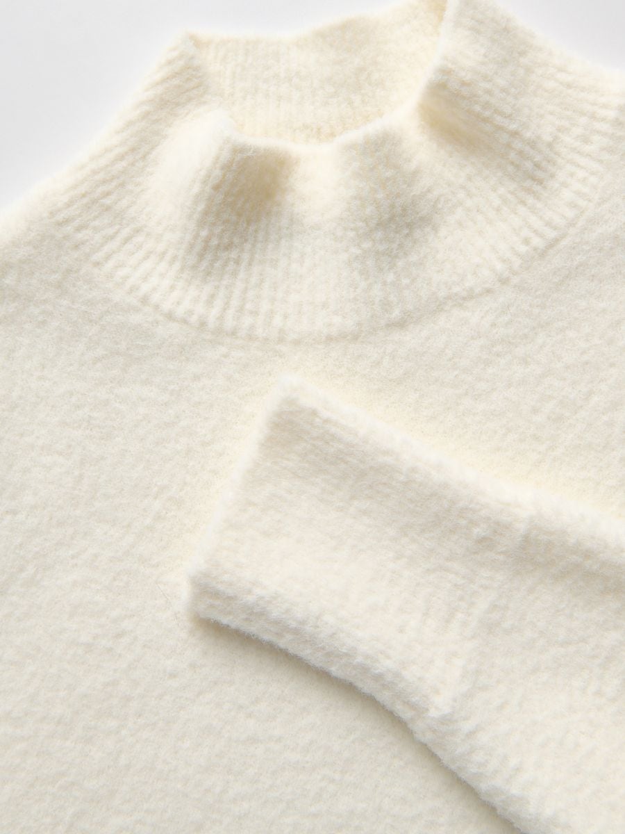 Jumper with stand up collar - cream - RESERVED - 2