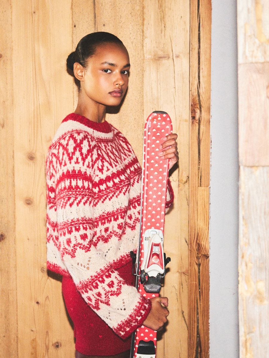 Patterned jumper with wool blend - red - RESERVED - 4