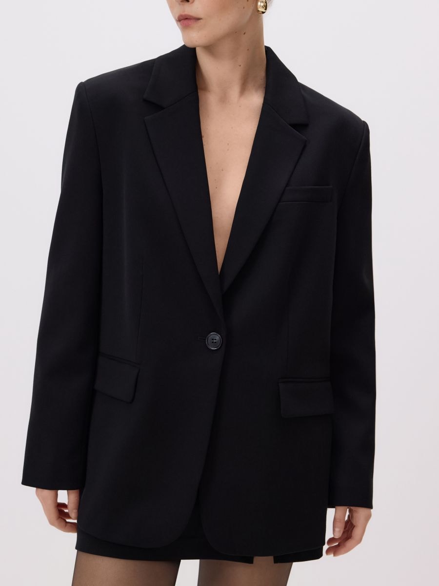 Single-breasted blazer - black - RESERVED