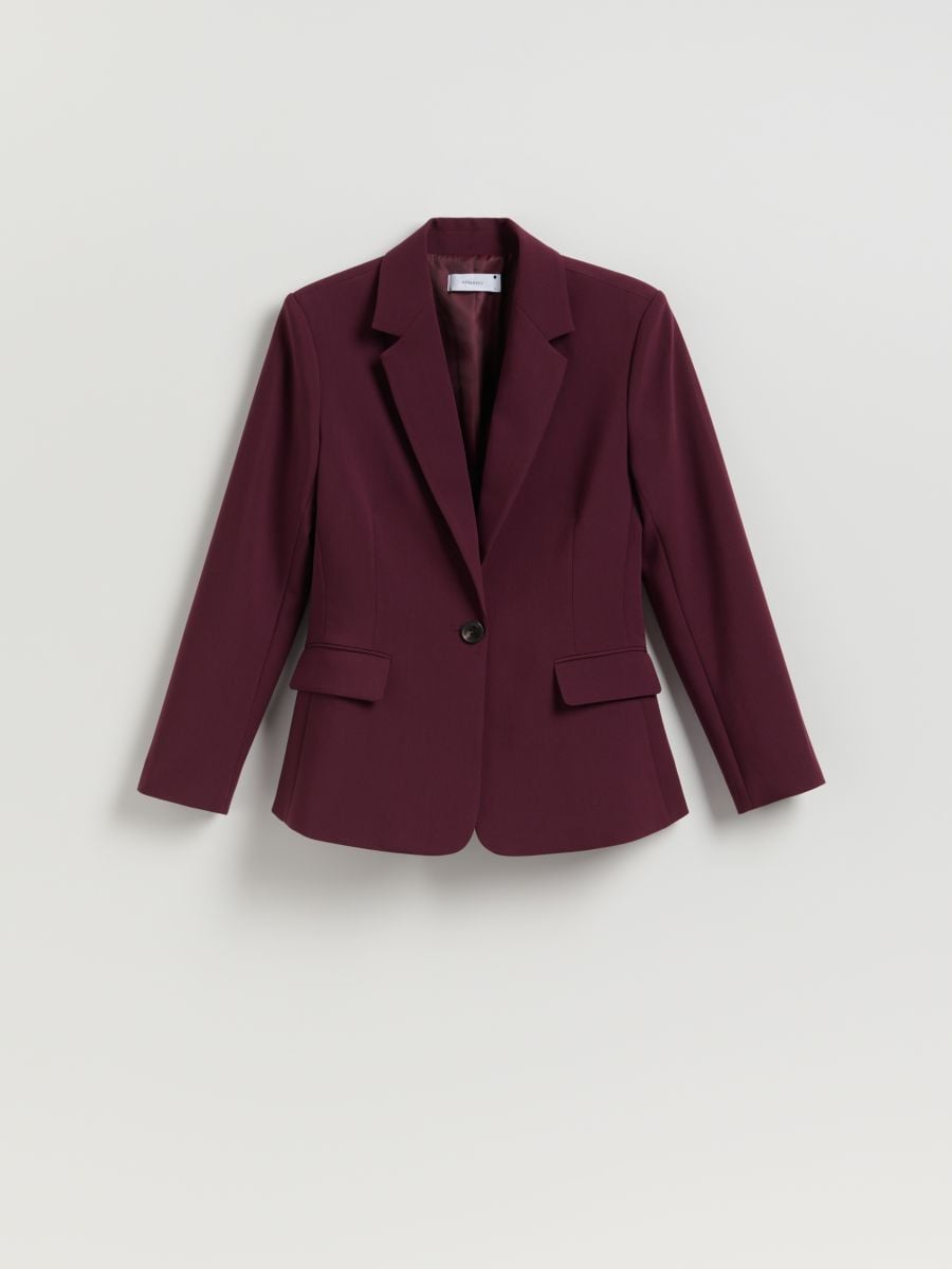 Single-breasted blazer - burgundy - RESERVED