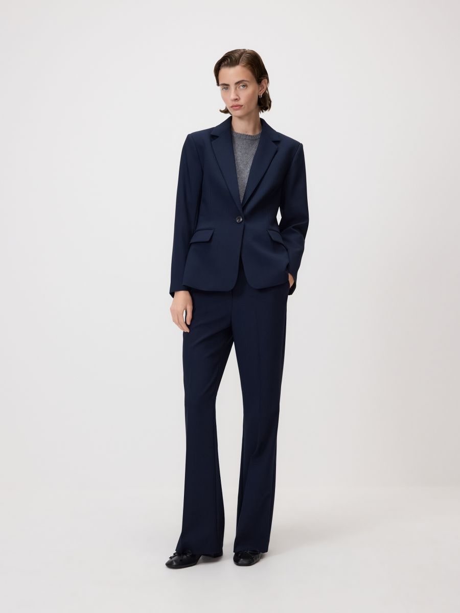 Single-breasted blazer - navy - RESERVED