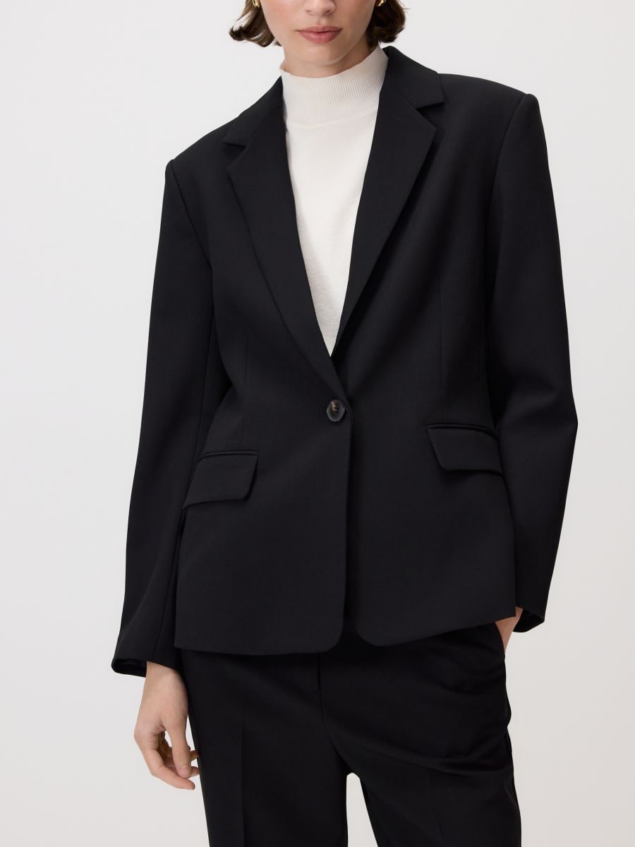 Enkeltradet blazer - sort - RESERVED