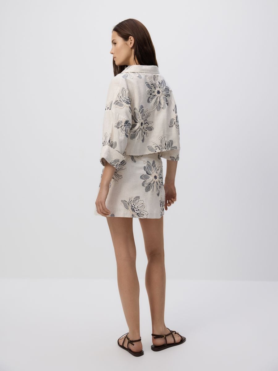 Skort with added linen - multicolor - RESERVED - 4
