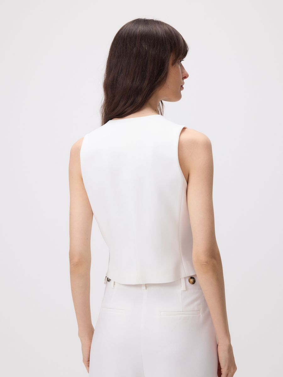 Viscose blend vest - white - RESERVED - 5