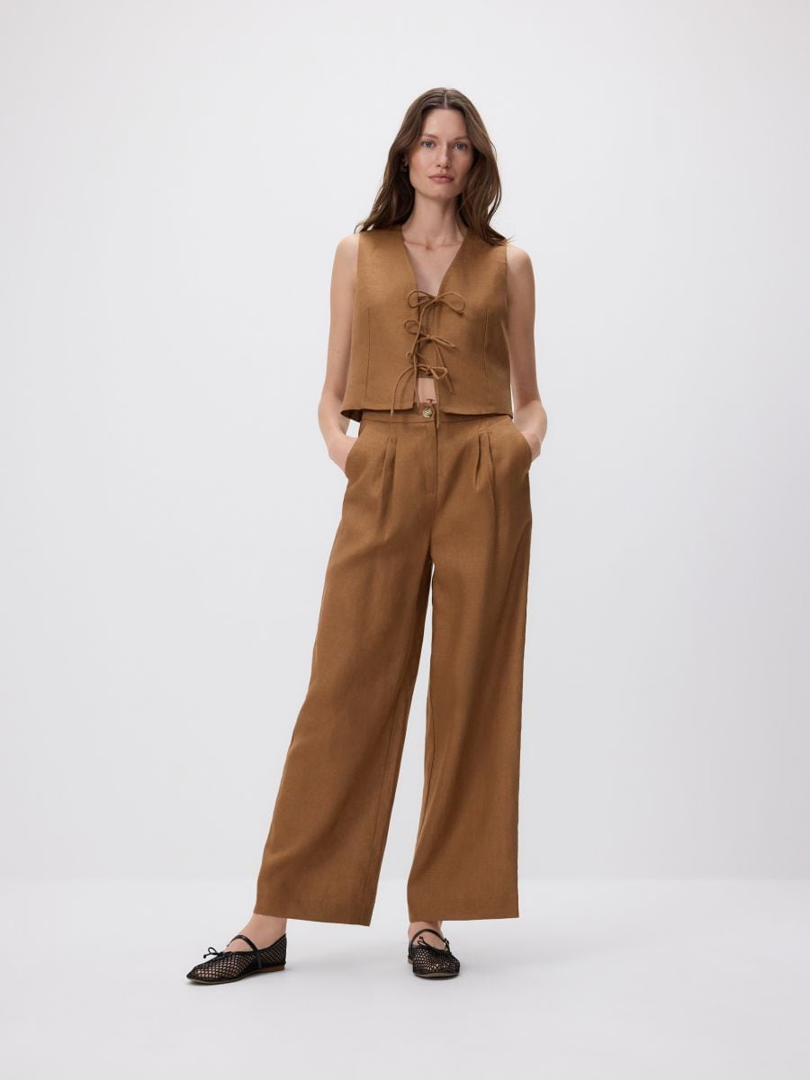 Linen vest - golden brown - RESERVED - 3