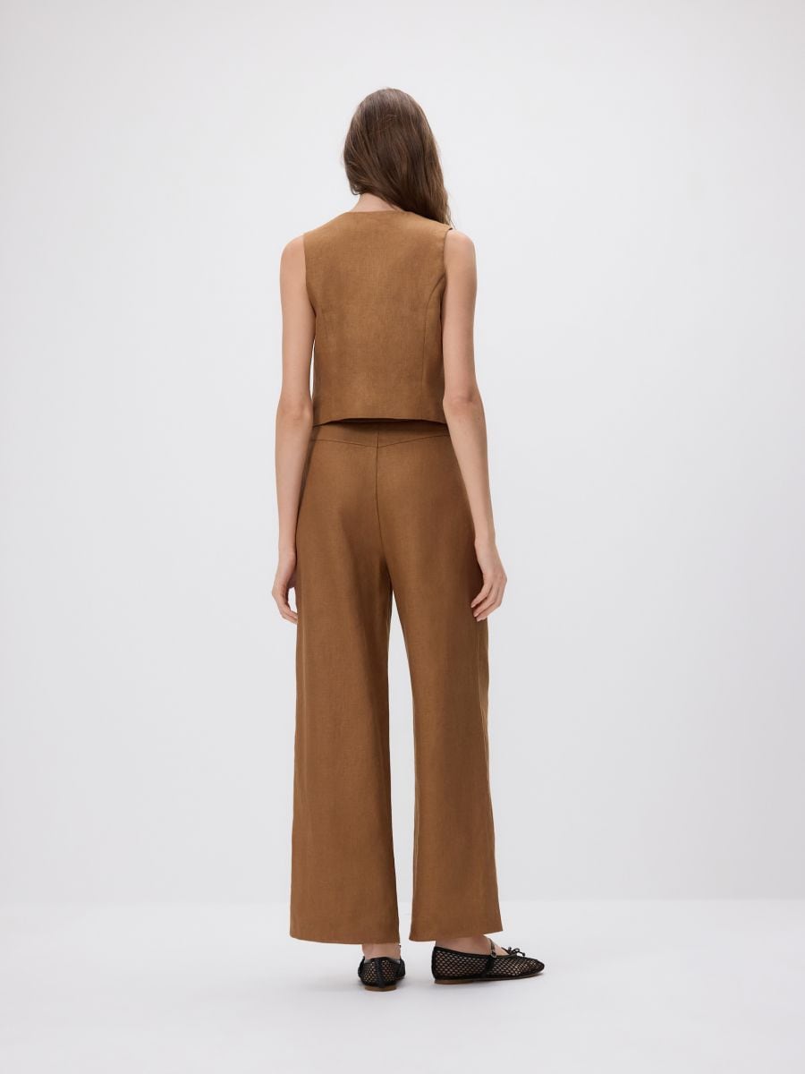 Linen vest - golden brown - RESERVED - 4