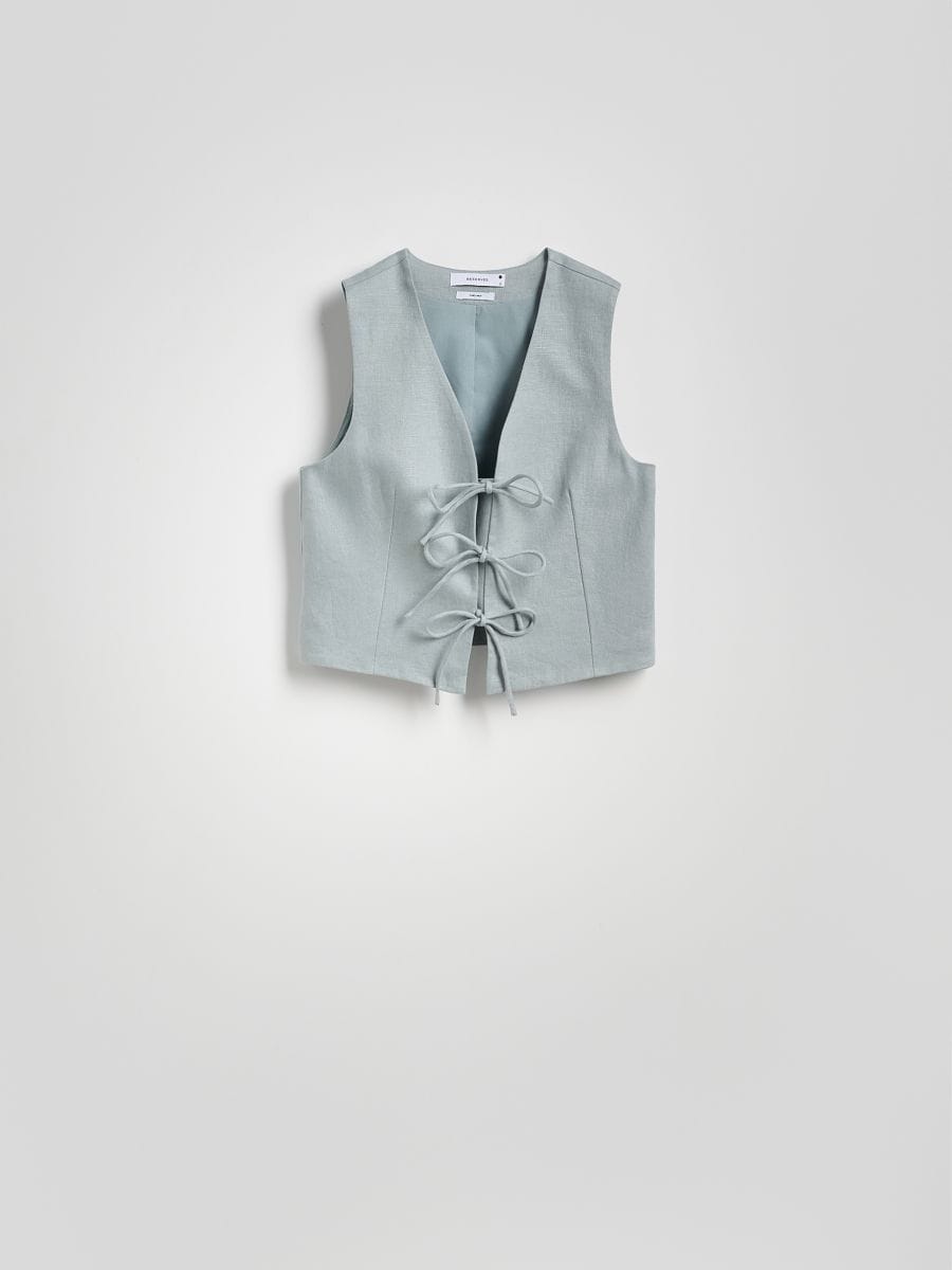 Weste aus Leinen - steel blue - RESERVED