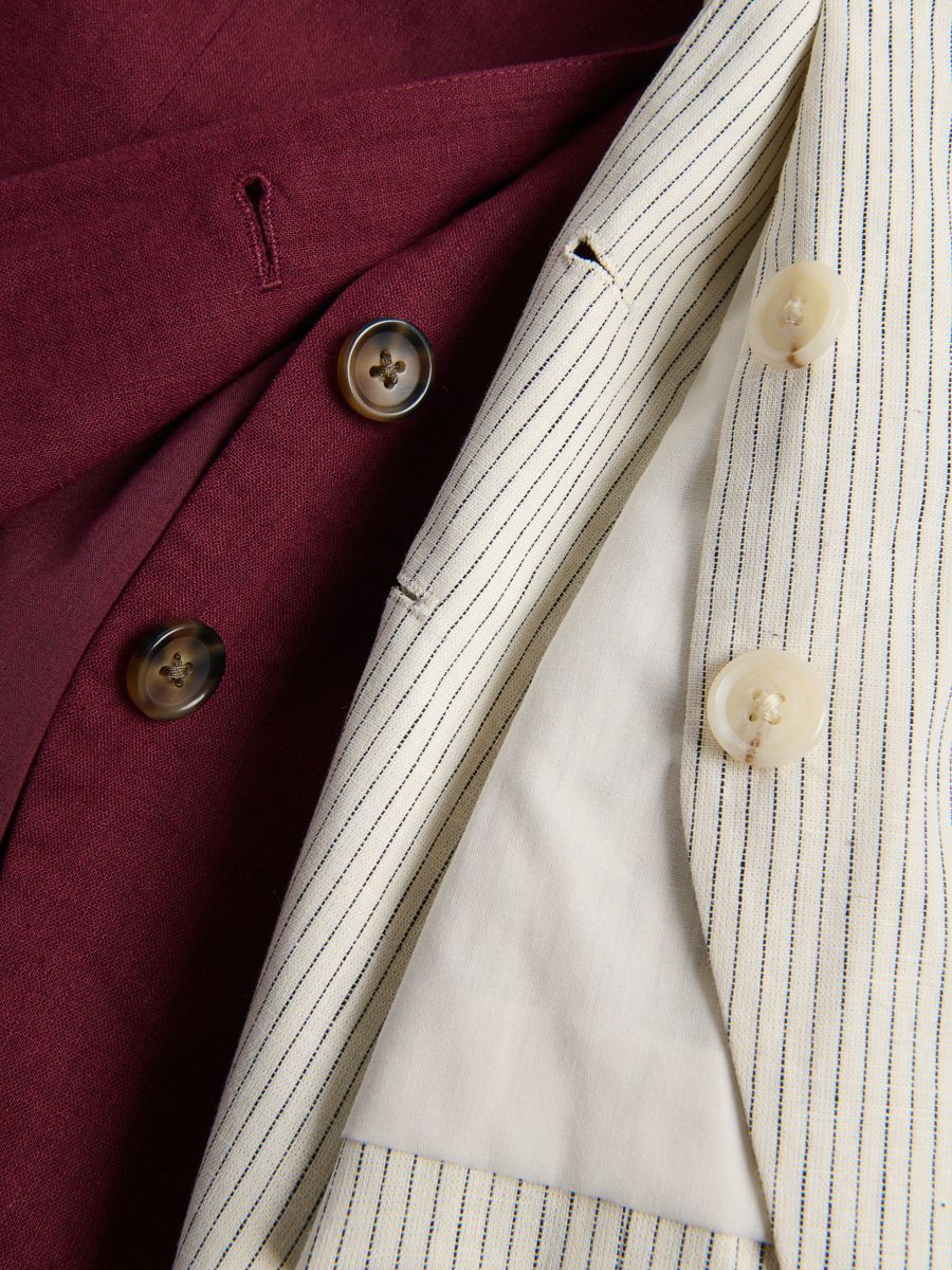 Linen blend tailored vest - burgundy - RESERVED - 6