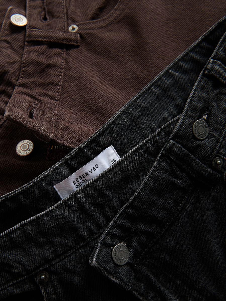 Wide leg džinsai su asimetrišku užsegimu Spalva dark grey