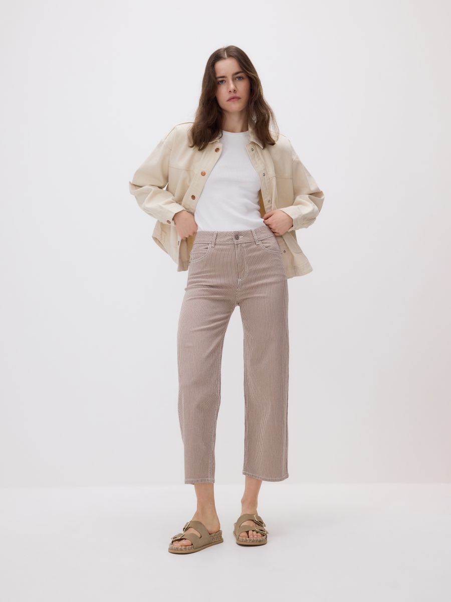 LADIES` JEANS TROUSERS - beige - RESERVED