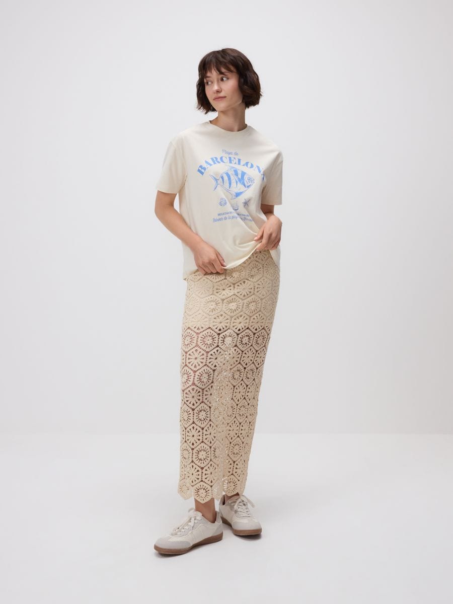 Openwork maxi skirt - nude - RESERVED - 4