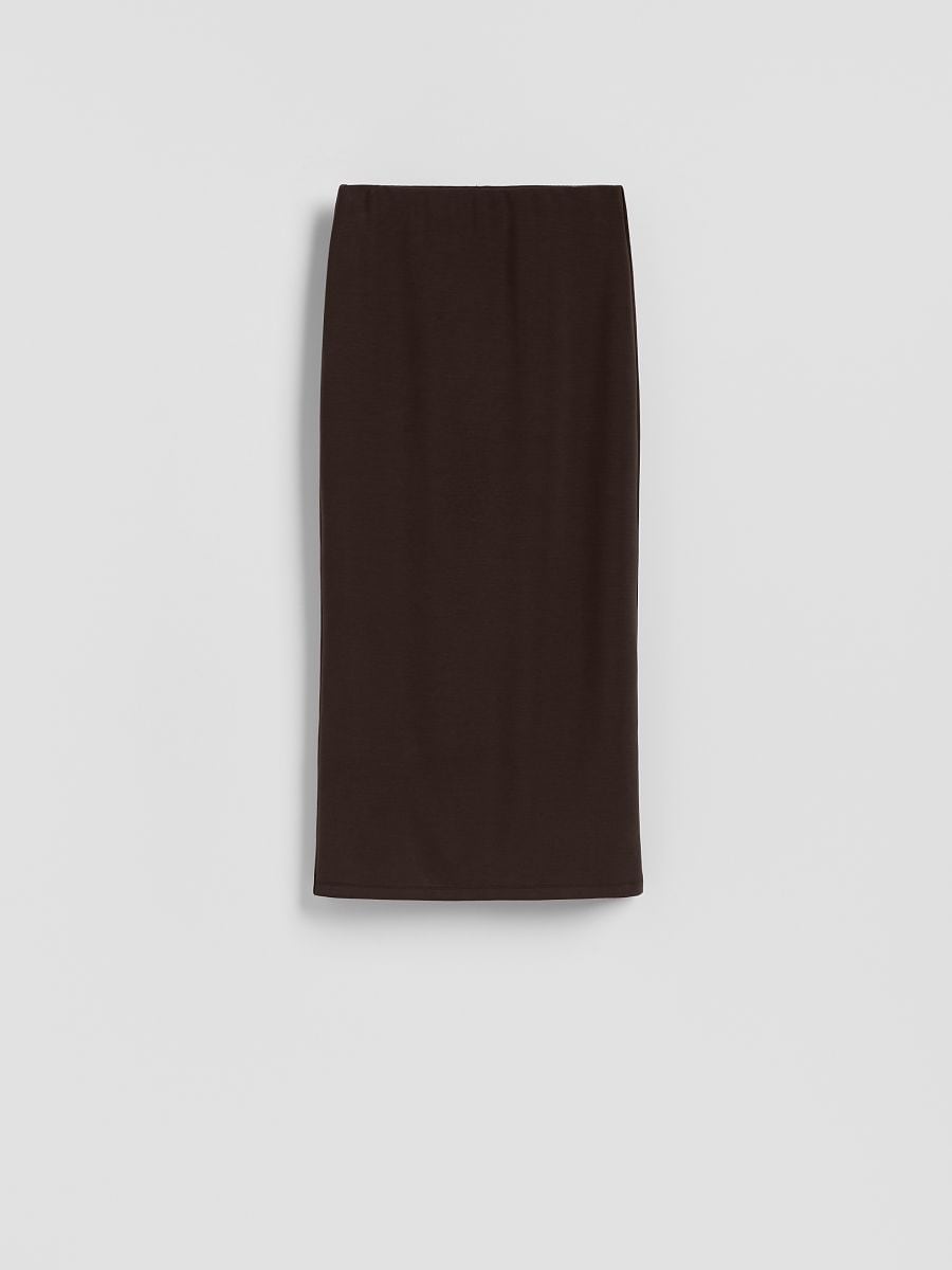 Modal rich midi skirt - dark brown - RESERVED